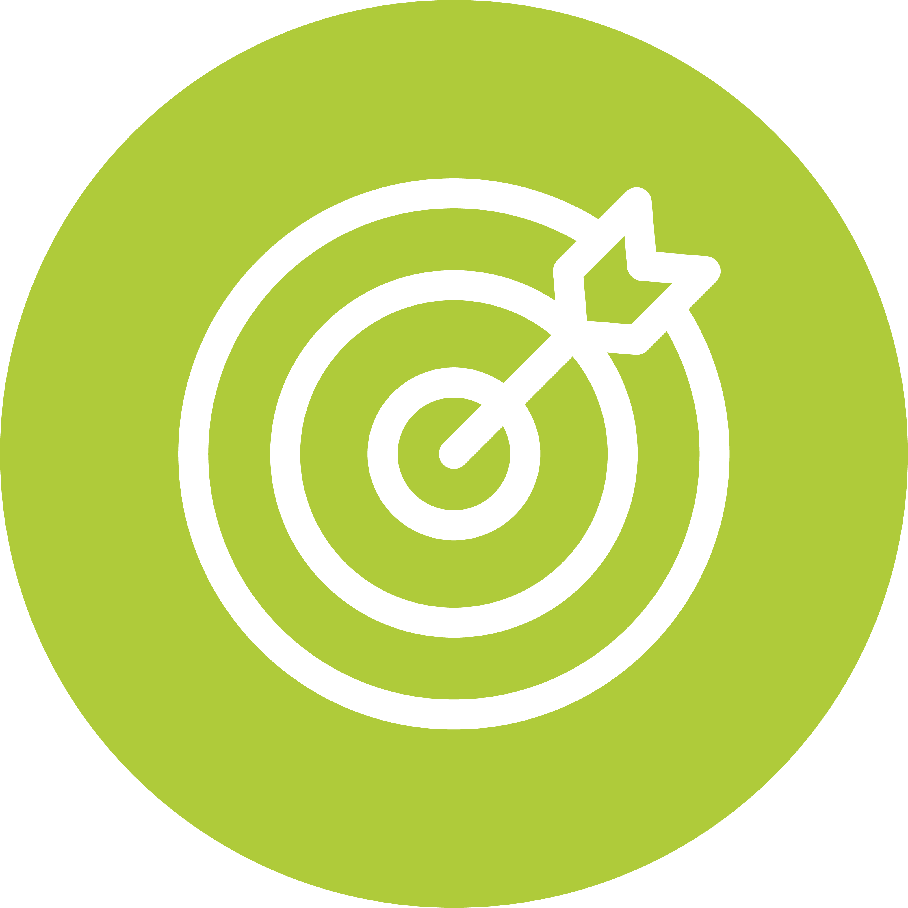 Grüner Kreis mit weißer Zielscheibe und Pfeil in der Mitte auf transparentem Hintergrund