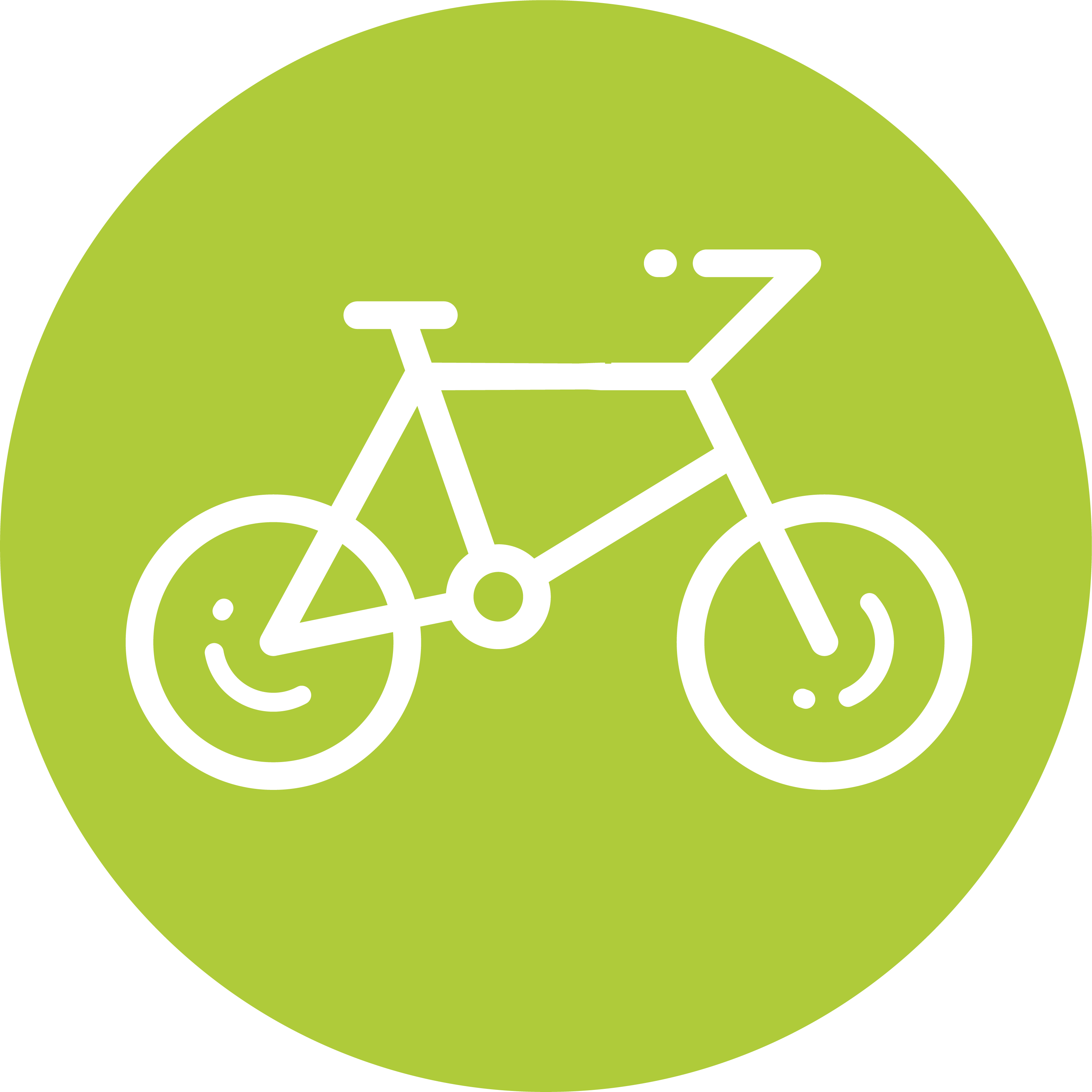 Grüner Kreis mit weiß umrandetem Fahrrad in der Mitte auf transparentem Hintergrund, das als Jobrad genutzt werden kann.